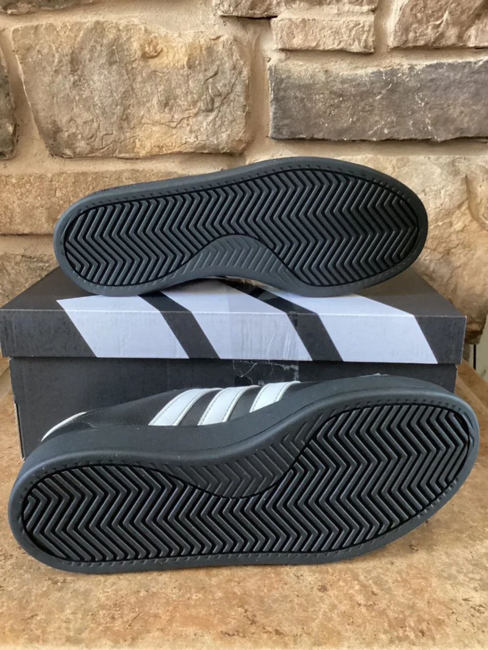 Adidas Grand Court 2.0 Men 8‎ Black Sneakers JR0546 New In Box